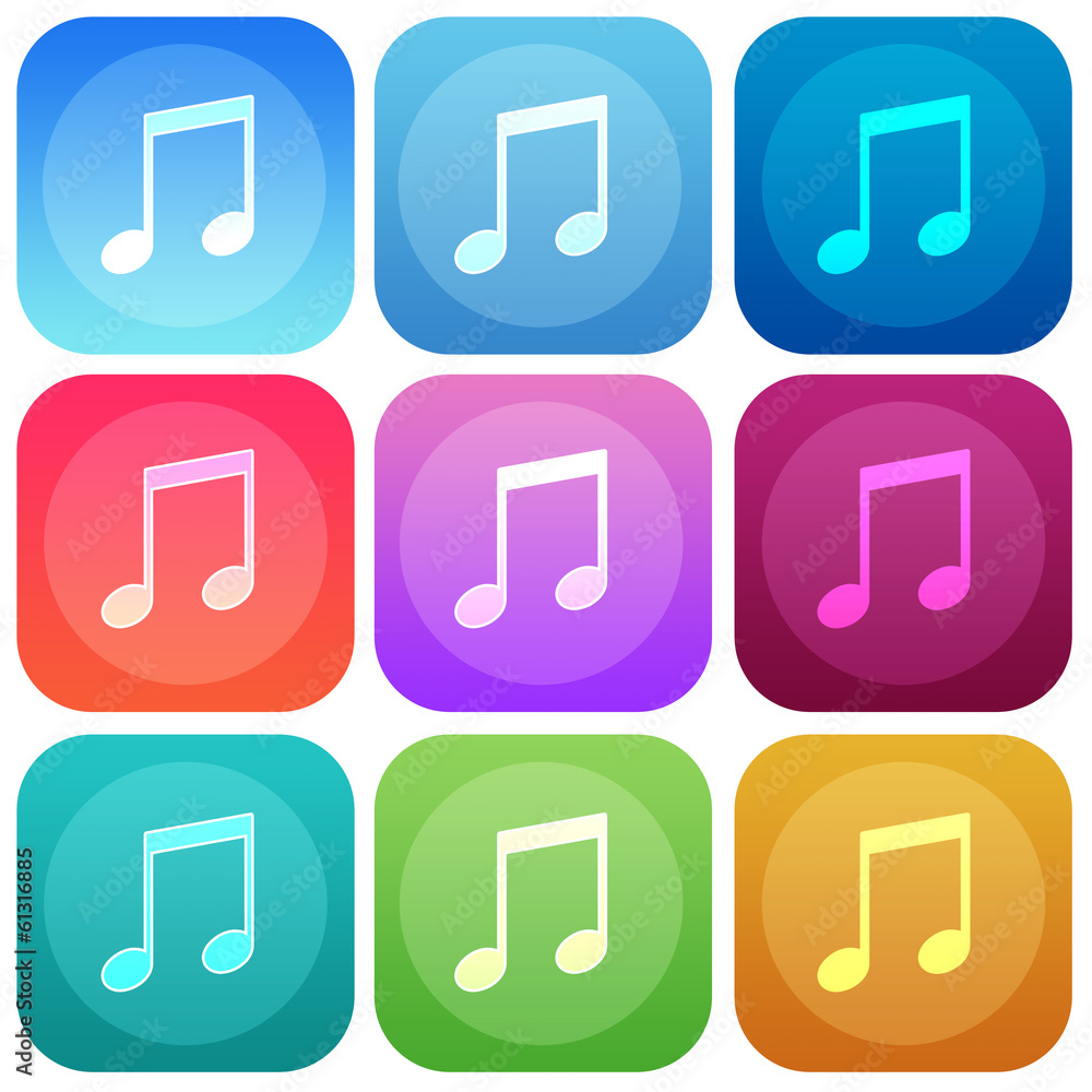 Apps color music smoth icon set Apps color music smoth icon set