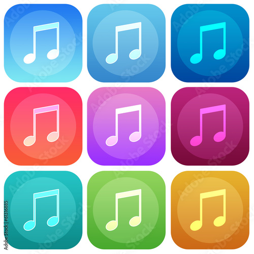 Apps color music smoth icon set
