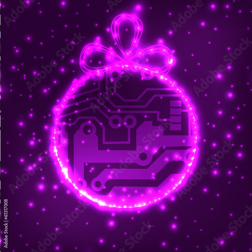 EPS10 vector circuit board ball christmas background texture