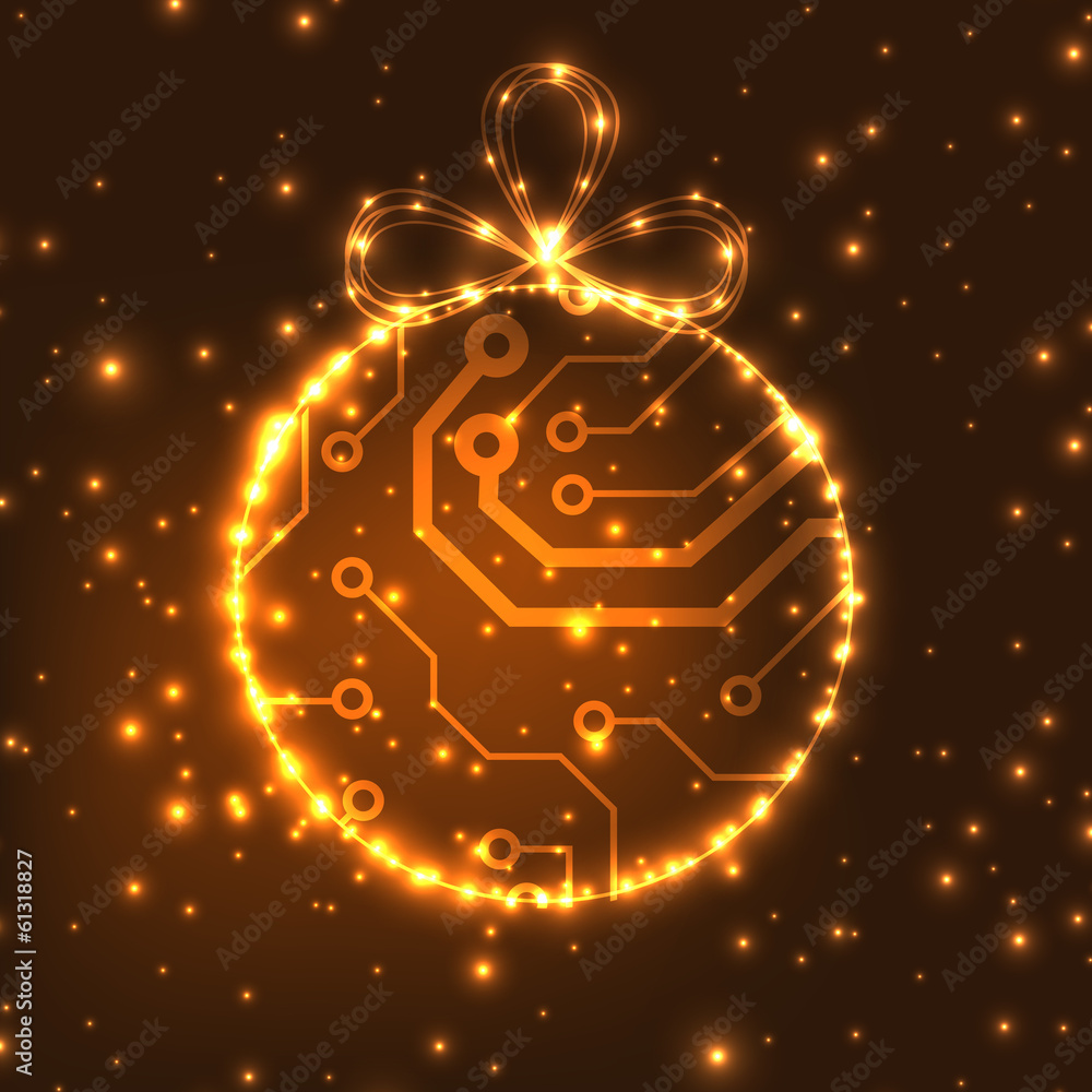 EPS10 vector circuit board ball christmas background texture EPS10 vector circuit board ball christmas background texture