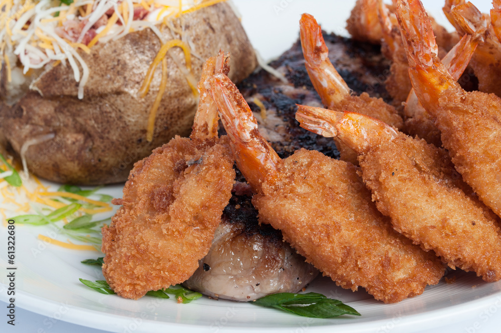 Prime Rib and Shrimp Dinner Stock Photo Adobe Stock