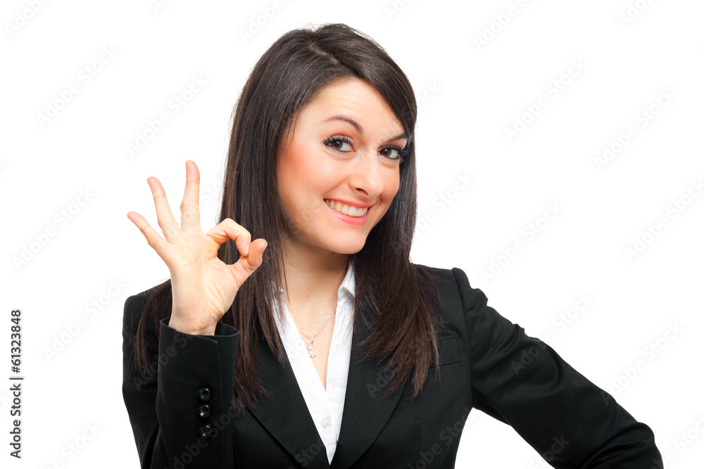 Smiling businesswoman isolated on white Smiling businesswoman isolated on white