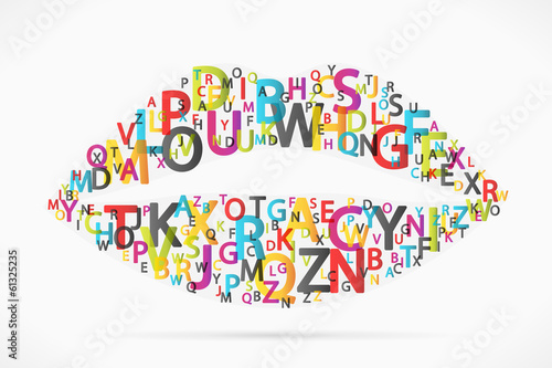Abstract letter soup heart