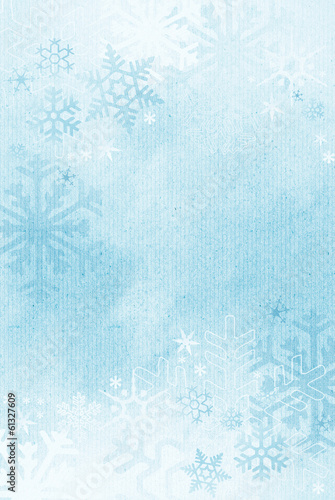 Textured winter snowflake background with room for copy space.