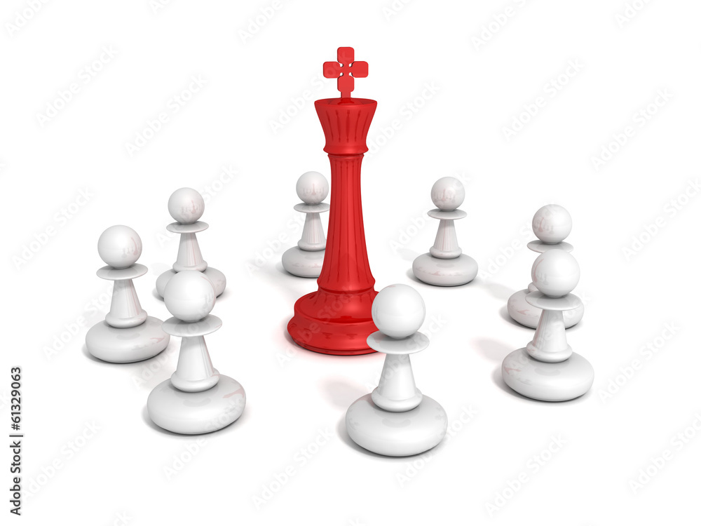red chess leader king with pawns team group red chess leader king with pawns team group