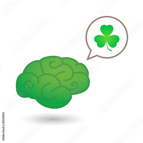 Brain  with clover icon