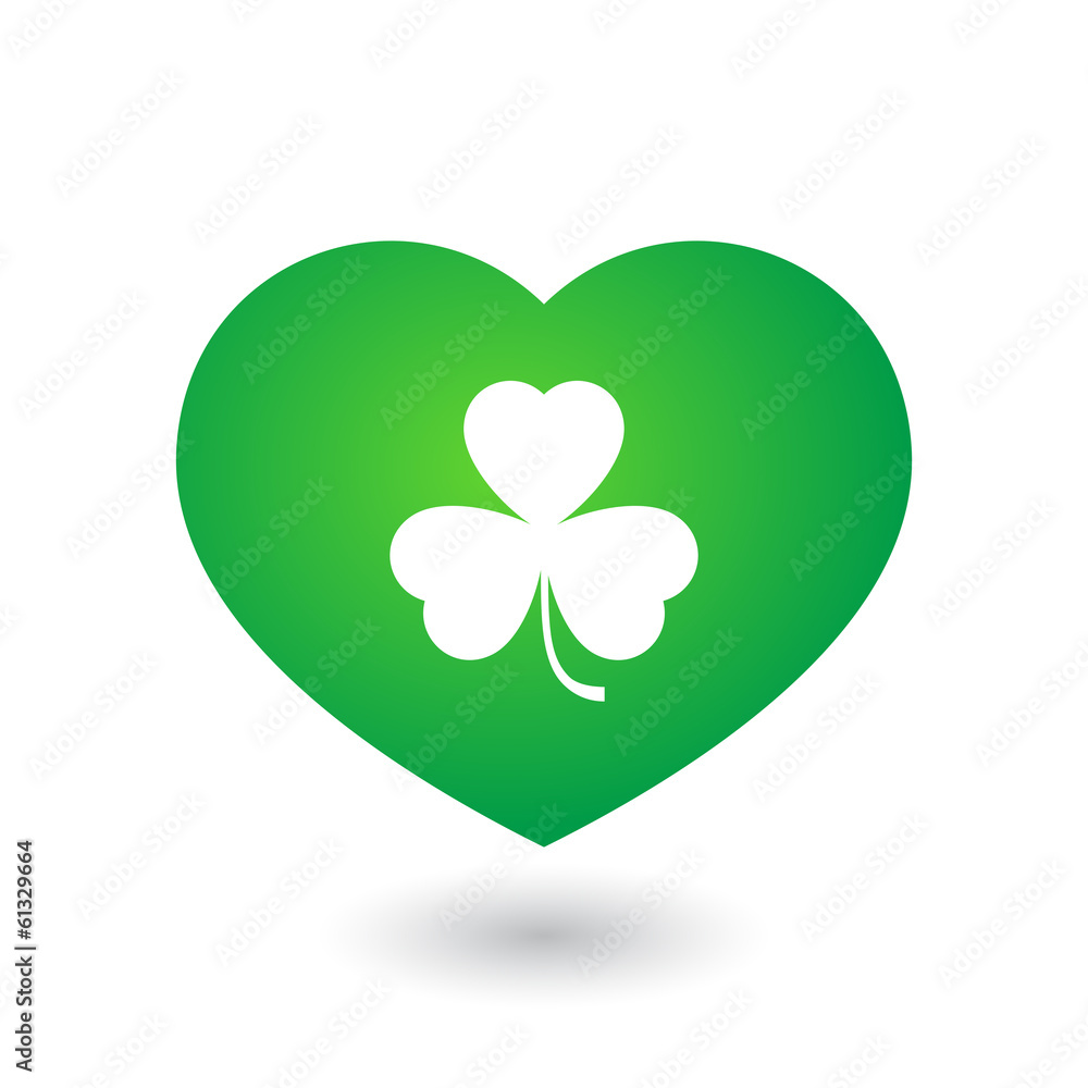 Heart with clover icon Heart with clover icon