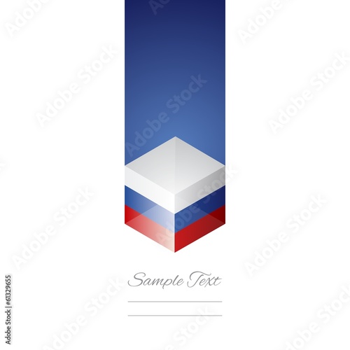 Russia cube flag white background vector