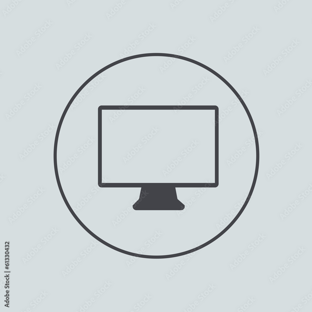 Vector circle icon on gray background. Eps 10