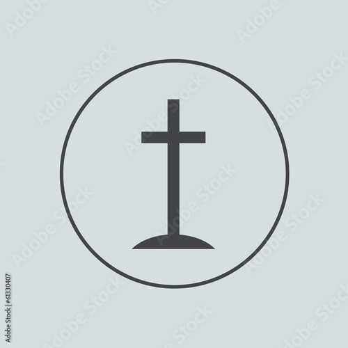 Vector circle icon on gray background. Eps 10