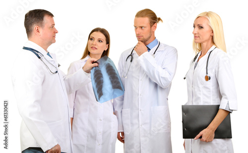 Medical workers isolated on...