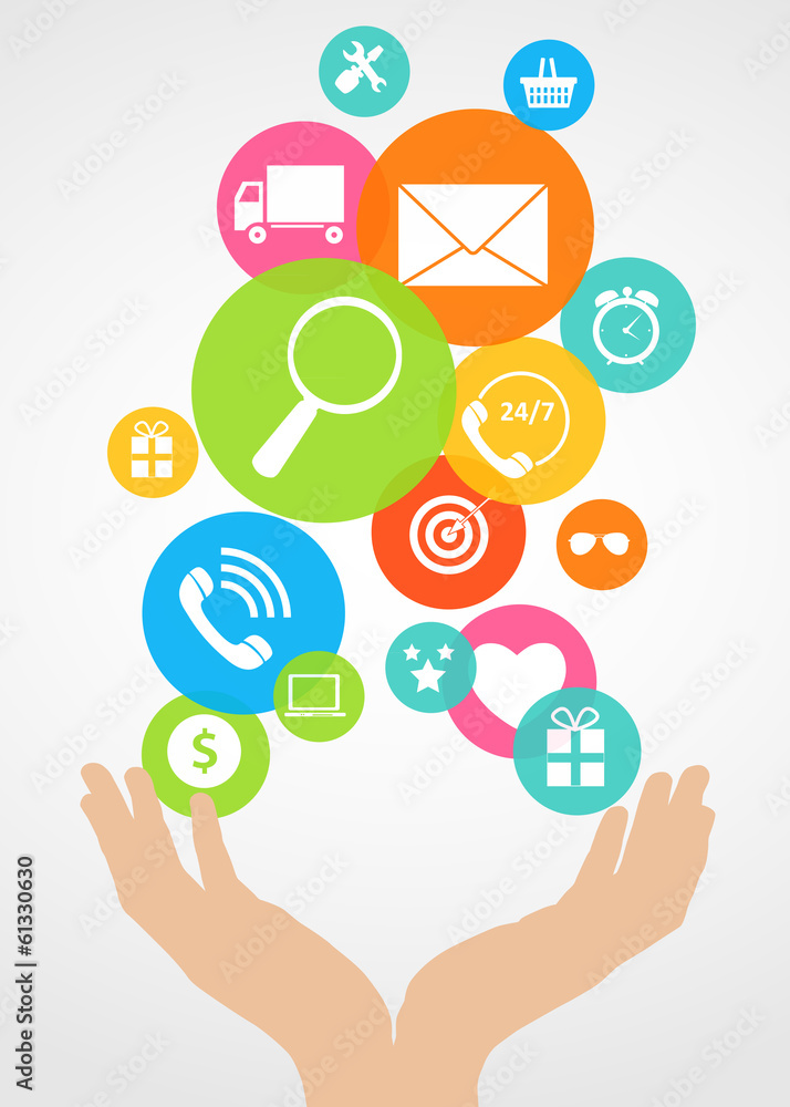 Using Online Services Concept Flat Vector Illustration Using Online Services Concept Flat Vector Illustration