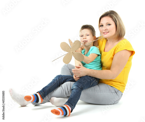 Beautiful mom with little d...