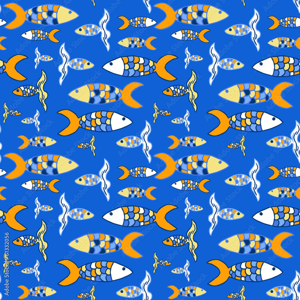 Seamless pattern with cute fish Seamless pattern with cute fish