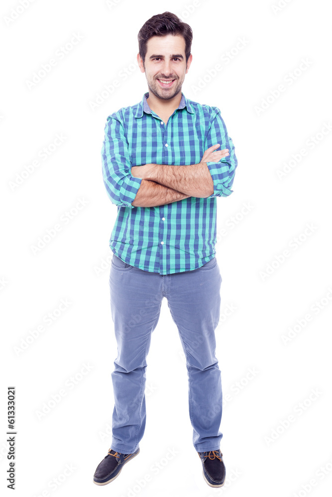Full length portrait of a happy man, isolated on white backgroun Full length portrait of a happy man, isolated on white backgroun