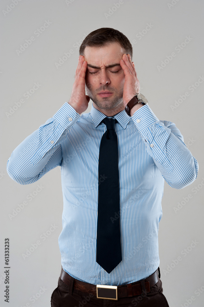 Business man headache Business man headache