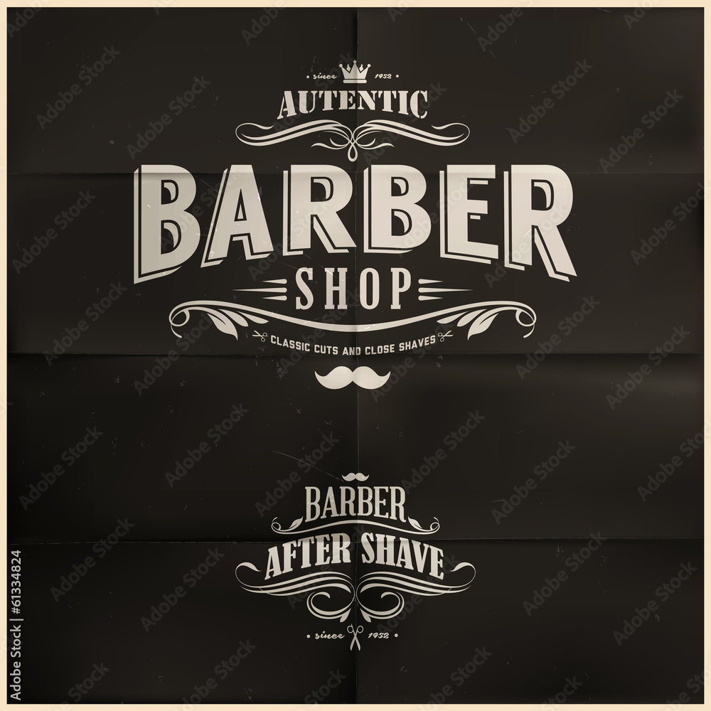 Naklejka premium Odznaki Vintage Barber Shop