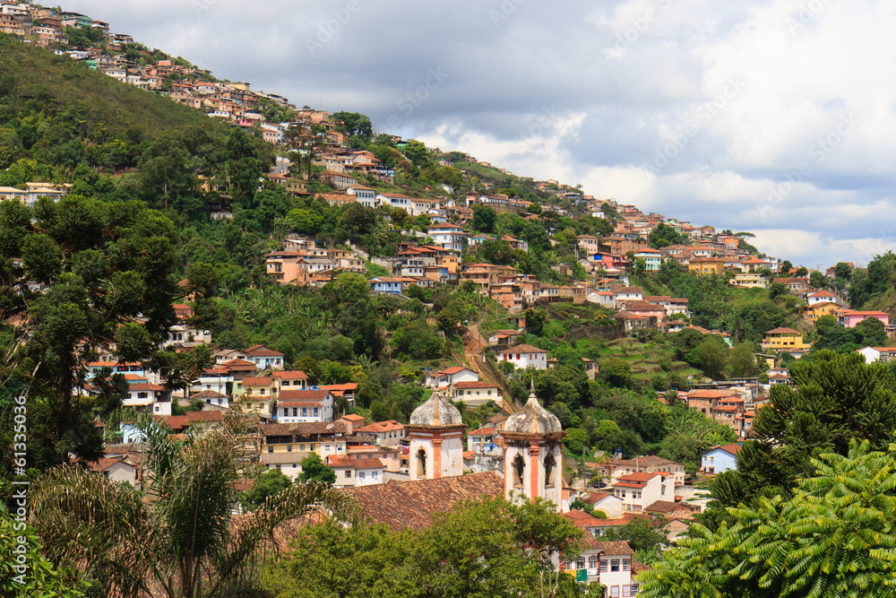 Panoramic view of Ouro Preto in Brazil