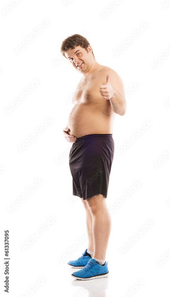 Obraz premium Fat fitness man