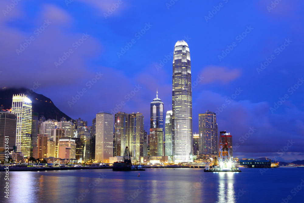 Naklejka premium Hong Kong cityscape