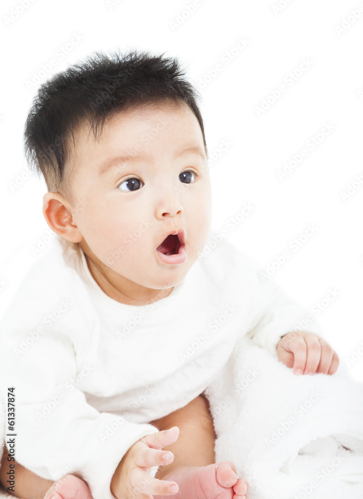 cute baby making a funny surprised face cute baby making a funny surprised face