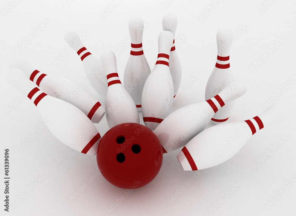 3d render of bowling on white background 3d render of bowling on white background