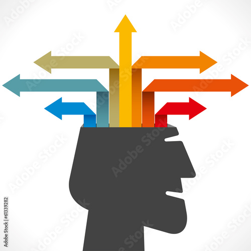creative info-graphics or head with full of arrow concept vector