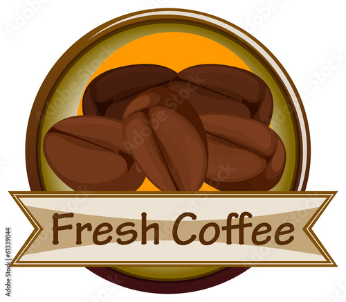 A fresh coffee label with coffee