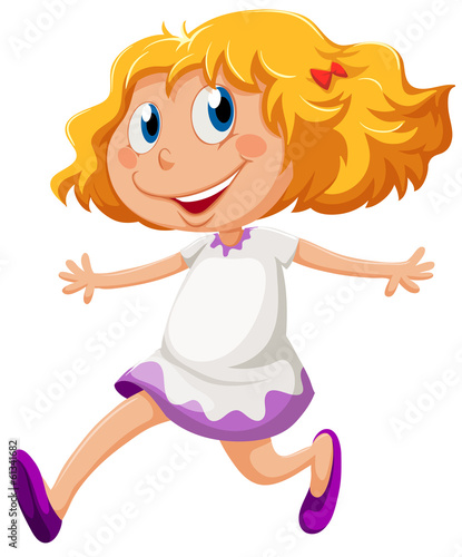 A playful young girl running