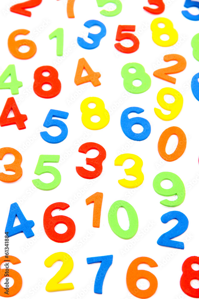 Colorful numbers, isolated on white Colorful numbers, isolated on white