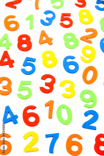 Colorful numbers  isolated on white