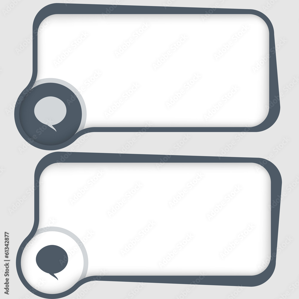 set of two vector text frames and speech bubble set of two vector text frames and speech bubble