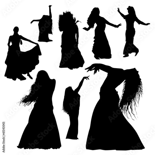 Belly dance silhouettes