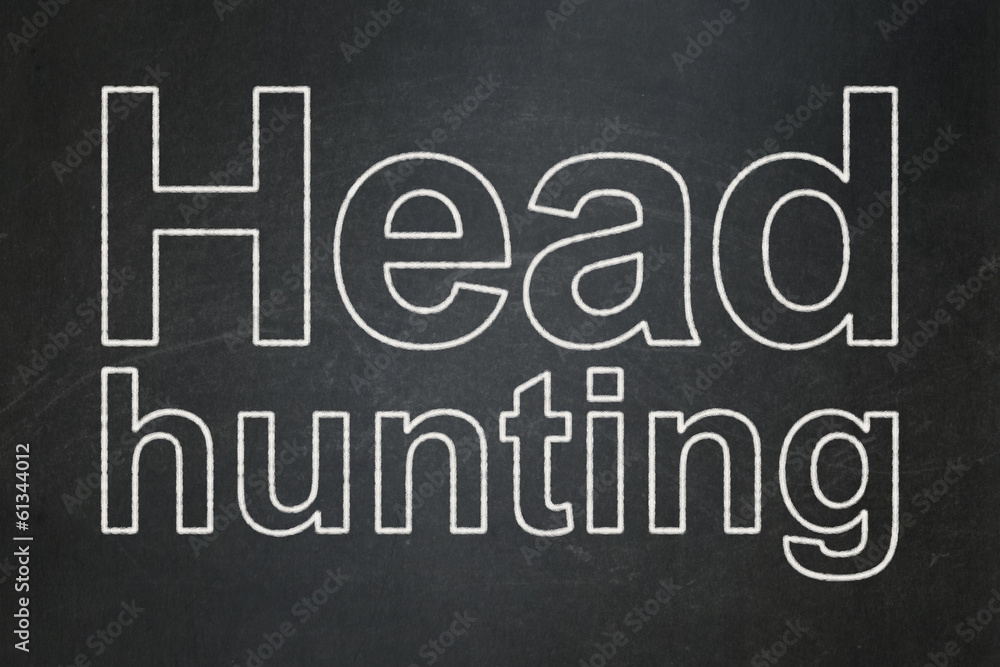 Obraz premium Finance concept: Head Hunting on chalkboard background