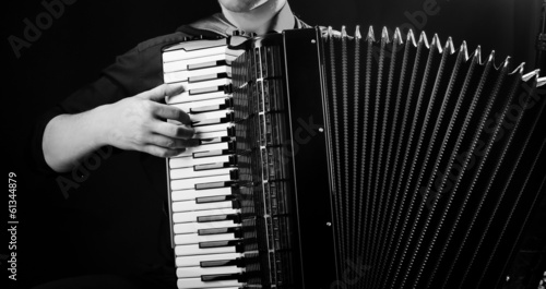 frayed buttons of  accordion