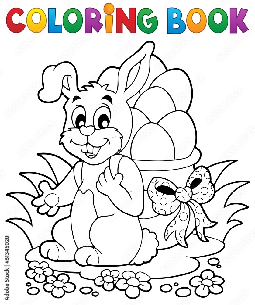 Obraz Coloring book Easter bunny 1