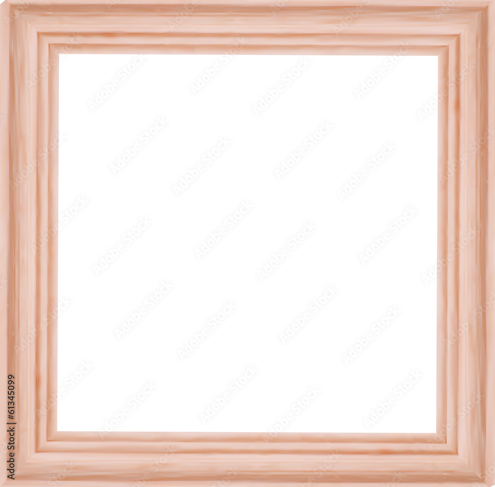 illustration with light wood frame on white illustration with light wood frame on white
