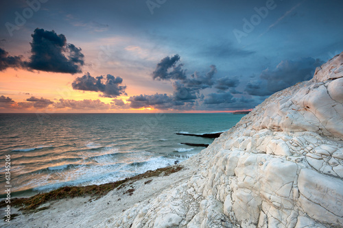 English white cliffs at sunset