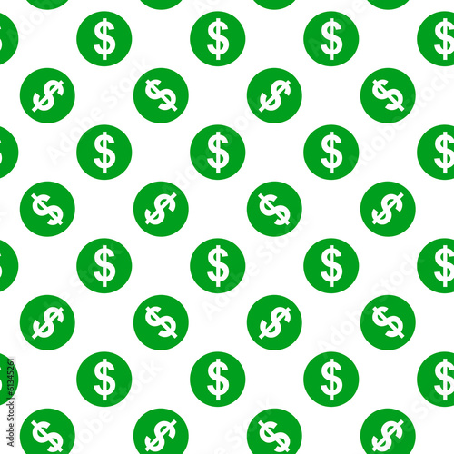 Dollar sign seamless pattern on white background