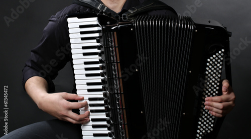 Photos frayed buttons of  accordion