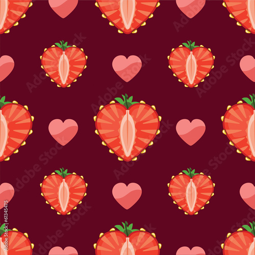 Heart of strawberry and hearts in seamless pattern © tatiana_kost94