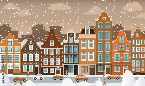Dutch town in winter