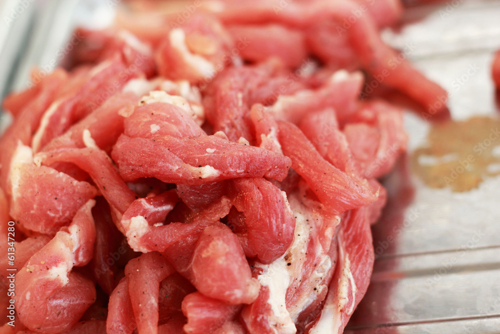 Fresh pork in the market Fresh pork in the market