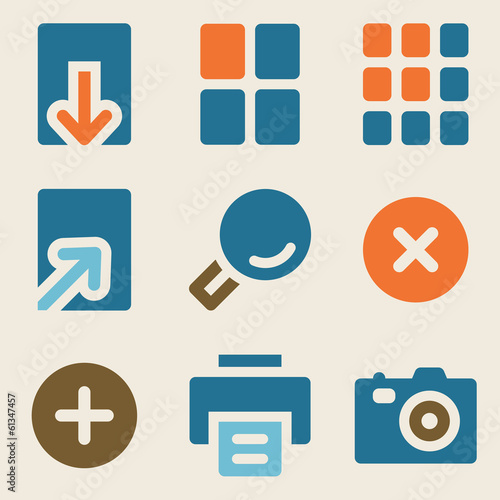 Image viewer web icons vintage color series