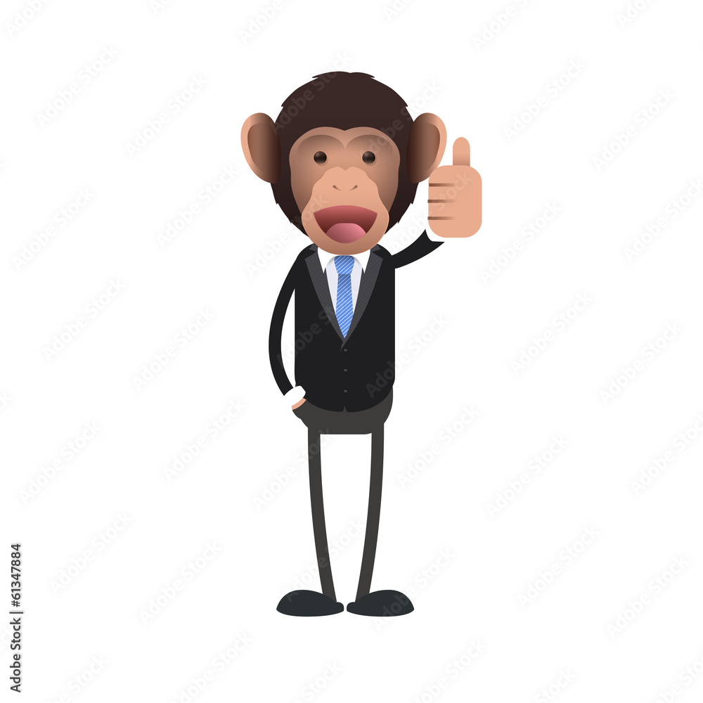 Happy business monkey with his thumb up Happy business monkey with his thumb up