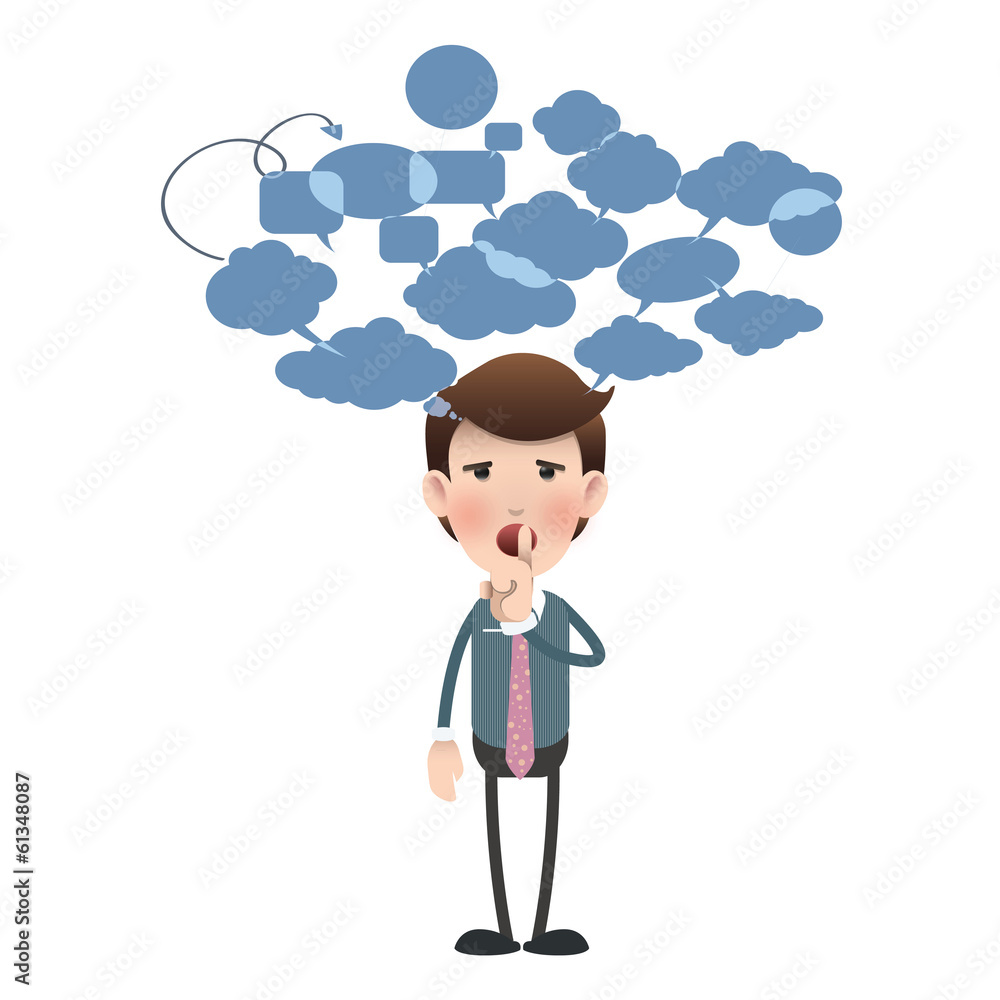 Businessman making silence gesture Businessman making silence gesture