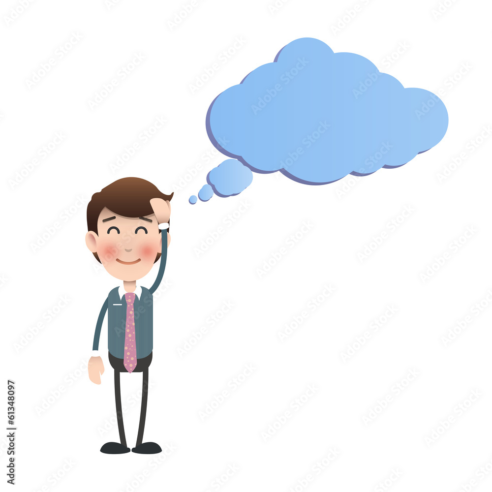 Businessman thinking an idea over white background Businessman thinking an idea over white background