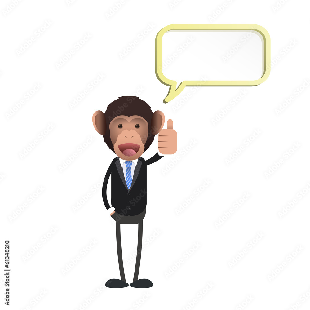 Happy business monkey with his thumb up Happy business monkey with his thumb up