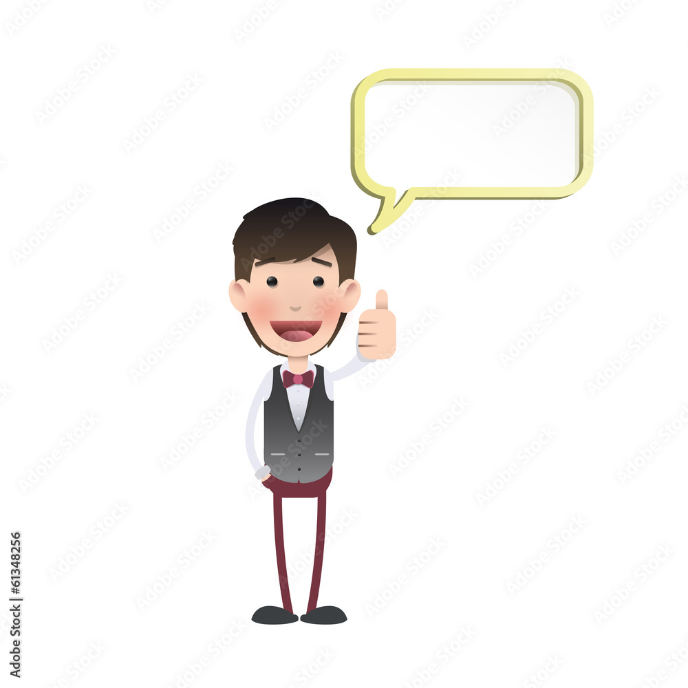 Happy businessman with his thumb up Happy businessman with his thumb up