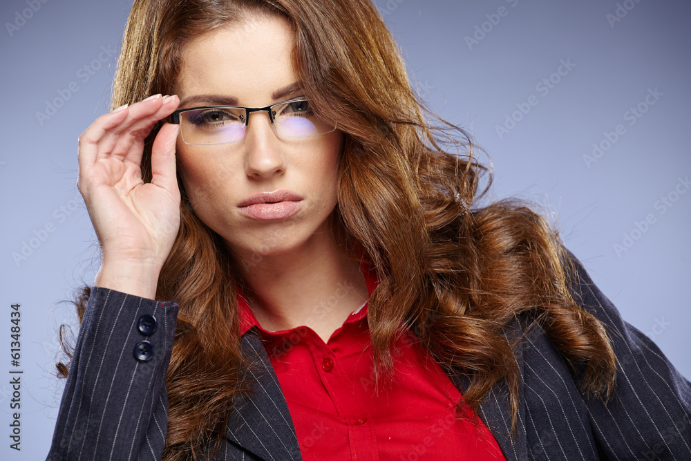 picture of a young attractive businesswoman with folders picture of a young attractive businesswoman with folders